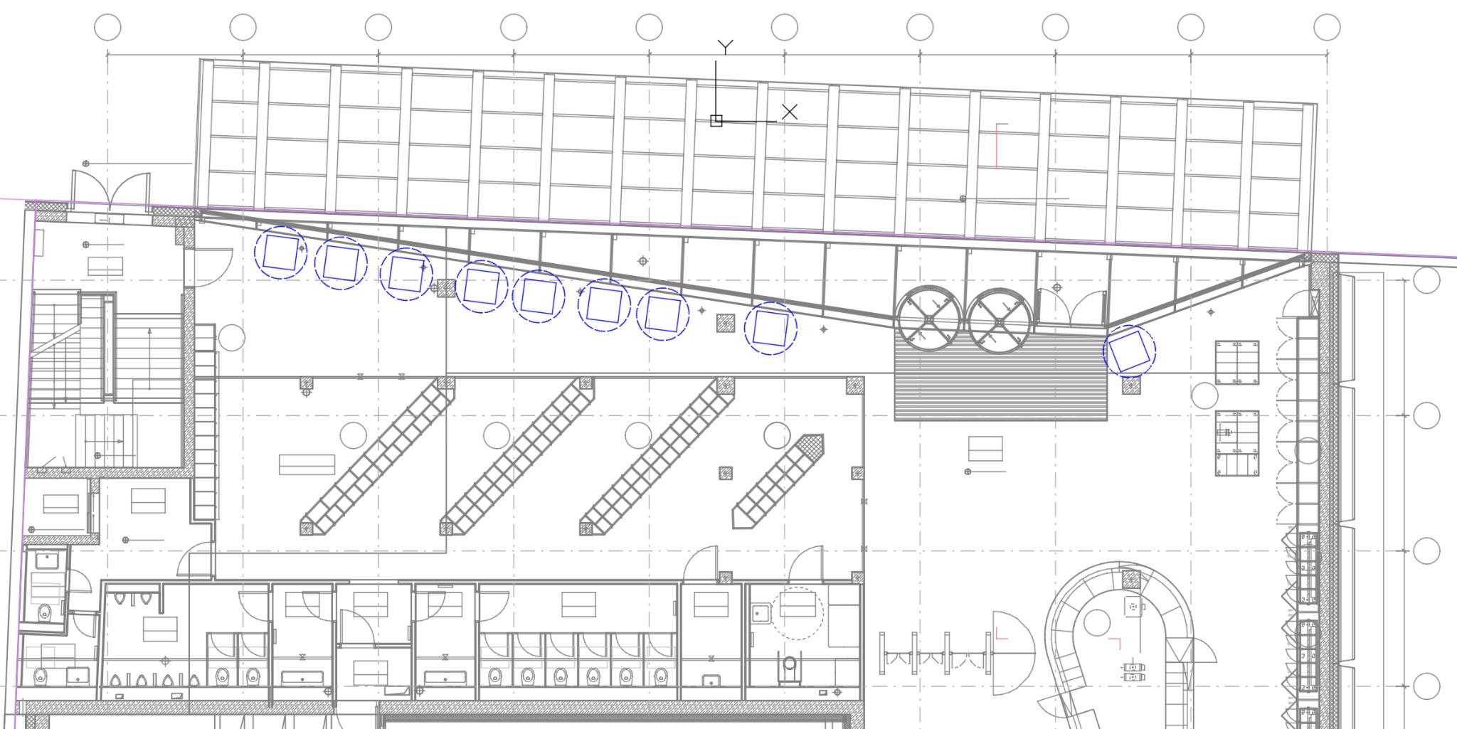Revised planting layout around the building